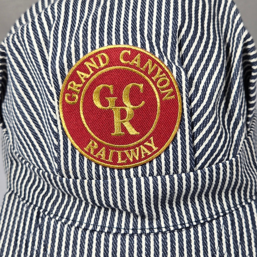 Grand Canyon Railway Engineer Hat Child Hickory Stripe Snapback Train Cap - Picture 2 of 10